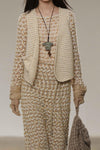 SWAYING 25 Fall/Winter Collection: Hand-crocheted silk and cashmere vest/waistcoat SW-SW25AW1T46C1SF-XING (Apricot)